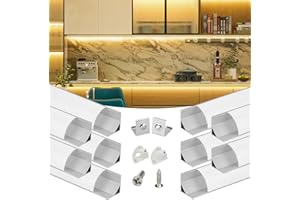 Muzata 10Pack 6.6FT/2Meter V-Shape LED Channel System with Milky White Cover, Aluminum Extrusion Profile Housing Track for St