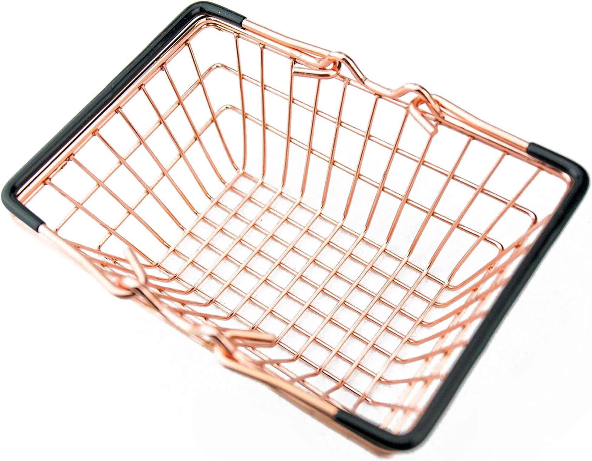 anaan Supremarket Desktop Organiser Office Supplies/Jewellery Display/Makeup Organiser stationary storage for home office shop metal toy present decoration (1x mini shopping basket)