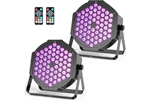 LALUCENATZ RGB LED Par Stage Lights: 90W Brightness Adjustable - Remote DMX Control - Sound Activated Music Sync - Par Can Lights Great for DJ Wedding Party Church Mobile Gig Show Club Band Performance - 2 Pack
