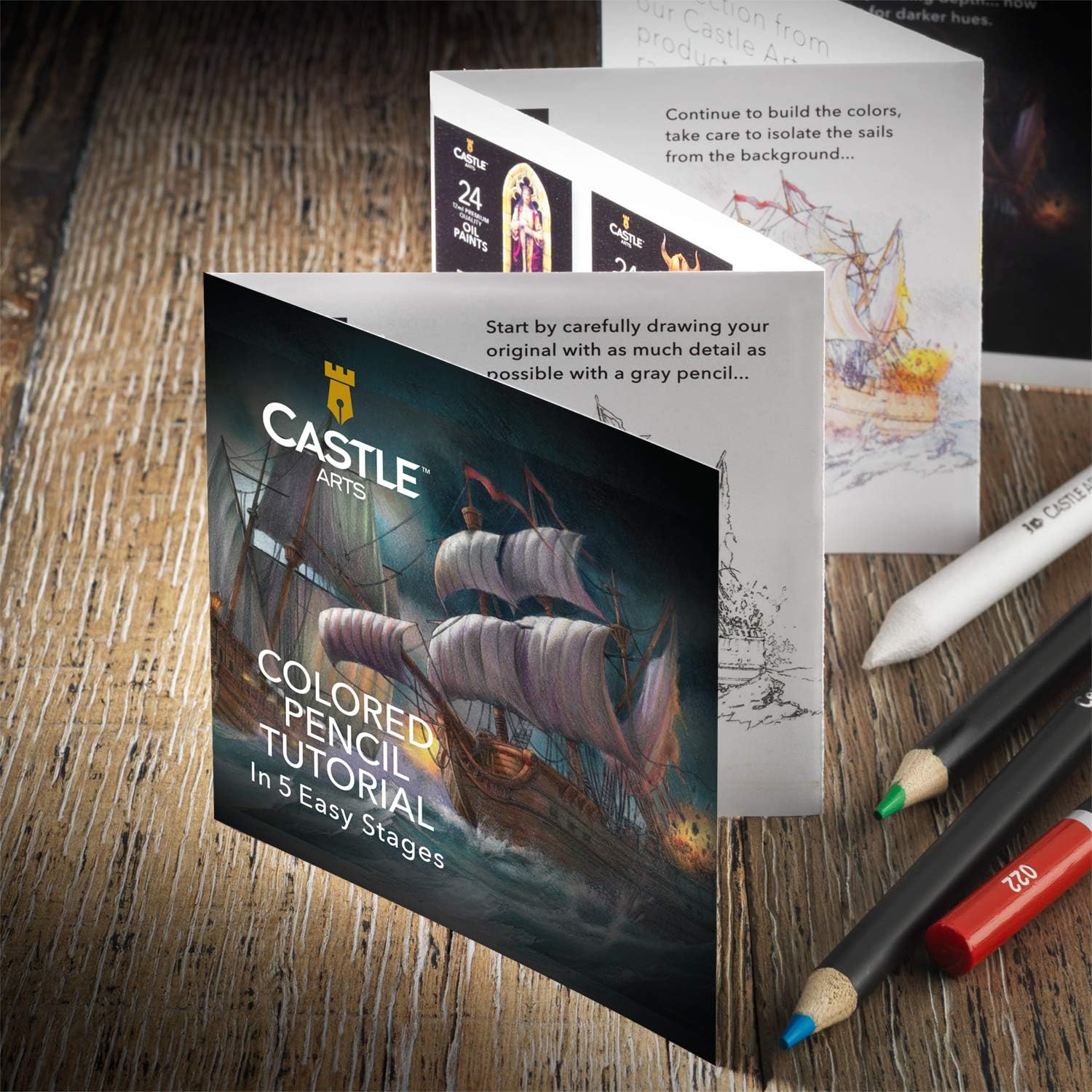 Castle Art Supplies 120 Colored Pencils Zip-Up Set perfect for Adults Artists | Smooth color cores and coloring pencils for blending & layering in a strong travel case : Office Products