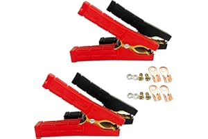 QKUDNGHY 4 Pcs Jumper Cable Battery Clamps Crocodile Clamp Pure Copper 100A-500A Car Battery Charger Clamps Power Replacement Battery Alligator Clips Jumper Cables Clamp Welding machine clamp