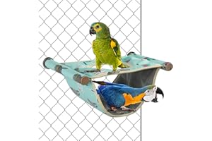 Zeinlenx Bird Nest House Parakeet Cage,Waterproof Hanging Hammock Budgie Toys Bed for Small Medium Cockatiel (Flat-M)