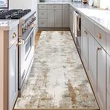 Famibay Hallway Runner Rug 80x300CM Non Slip Long Beige Brown Washable view 6