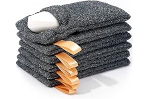 ANTIMBEE 6-Pack Soap Pocket Exfoliating Soap Saver Pouch, Body Scrubber Rough Sponge Exfoliator for Bath or Shower, Gray Mesh Bar Soap Foam Lather Pouch