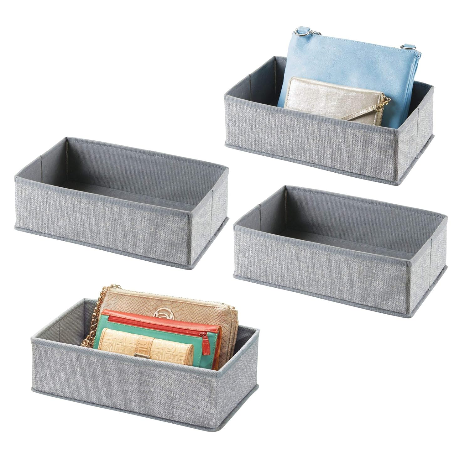 mDesign Rectangular Soft Fabric Dresser Drawer and Closet