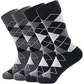 GLCMXMART Mens Grey Dress Socks Size 10-13, Cotton Crew Calf Sock