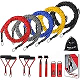 Coolrunner 14 PCS Resistance Bands Set, Exercise Tubes, 20lbs to 40lbs Workout Bands with Handles Protective Nylon Sleeves Do
