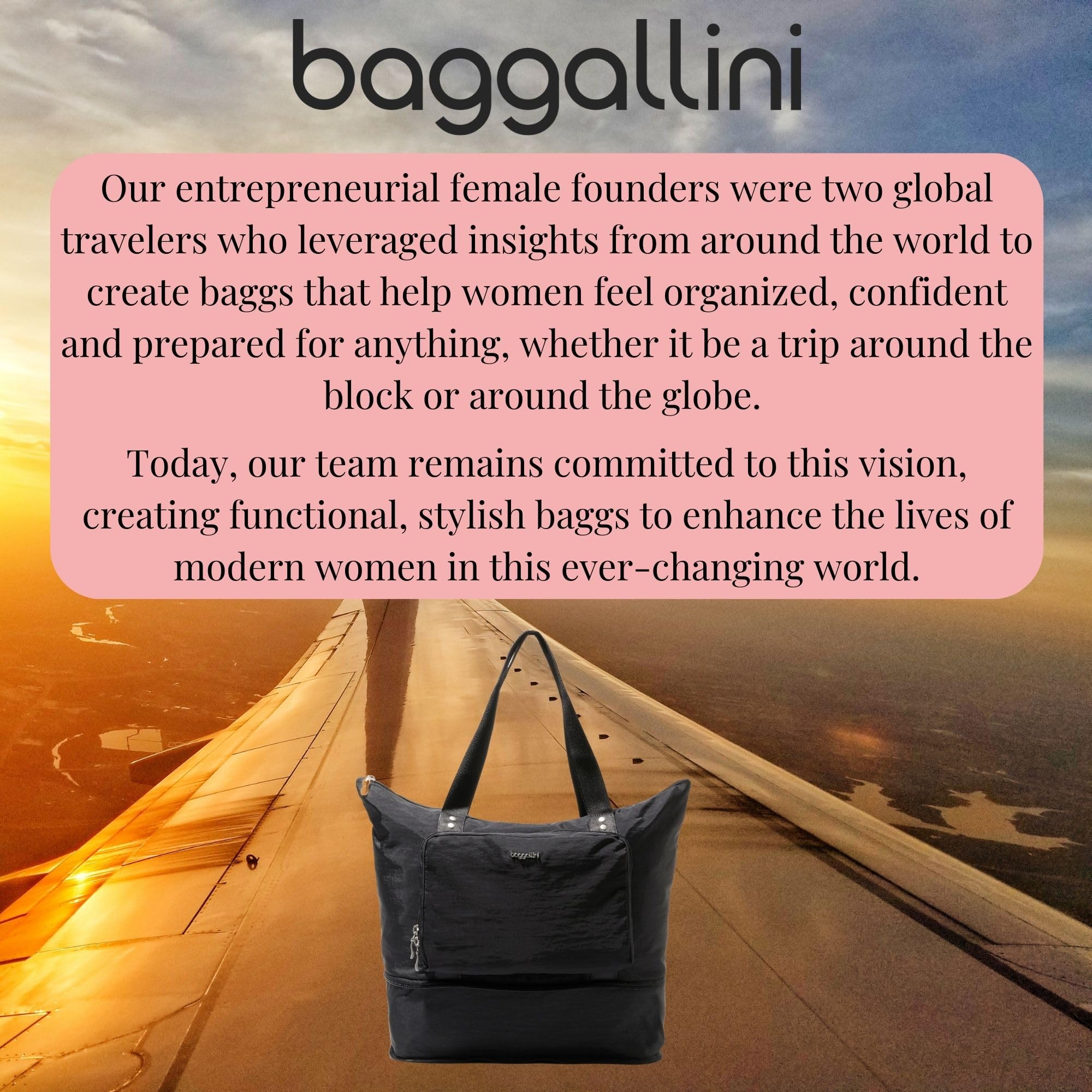 Baggallini Carryall Expandable Lightweight Travel Tote 22