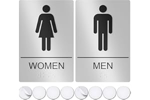 Washroom Sign, Bathroom Signs For Business - Ideal Restroom Sign For Men and Women - 1 Pack - 9" by 6" - ADA Compliant with B