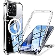 Humixx for iPhone 15ProMax Case Magnetic,Waterproof Built-in Lens & Screen Protector[Full-Body Shockproof][12FT Military Drop Proof][IP68 Underwater] Case for 15ProMax 5G 6.7”- Crystal Clear