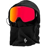Volcom Men's Travelin Hood Thingy – Polar Fleece Neck Warmer Hood Adjustable Cinch, Black, One Size
