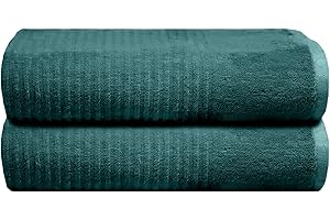 TRIDENT Clearance Fast Dry Towel Warmer Friendly Luxury 2 Piece Towel Set for Bathroom Cotton Rich Large Bath Towels Highly Absorbent Soft Bath Sheet for Hotel Spa Gym Travel - Teal Green