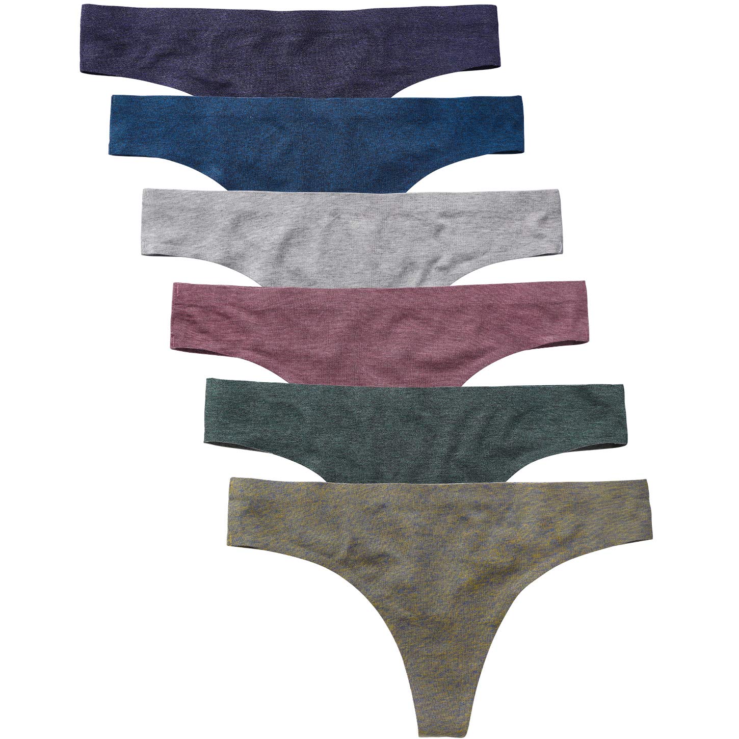 Photo 1 of Wealurre Women's Cotton Thong Breathable Panties Low Rise Underwear (3118M, Blue Gold)