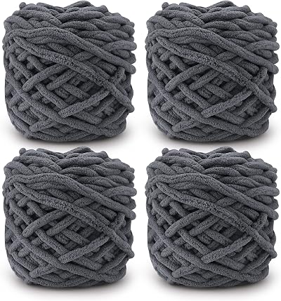 TSLBW Knitting Wool Yarn 4 x 100g Soft Multi Coloured Chunky Velvet Feel