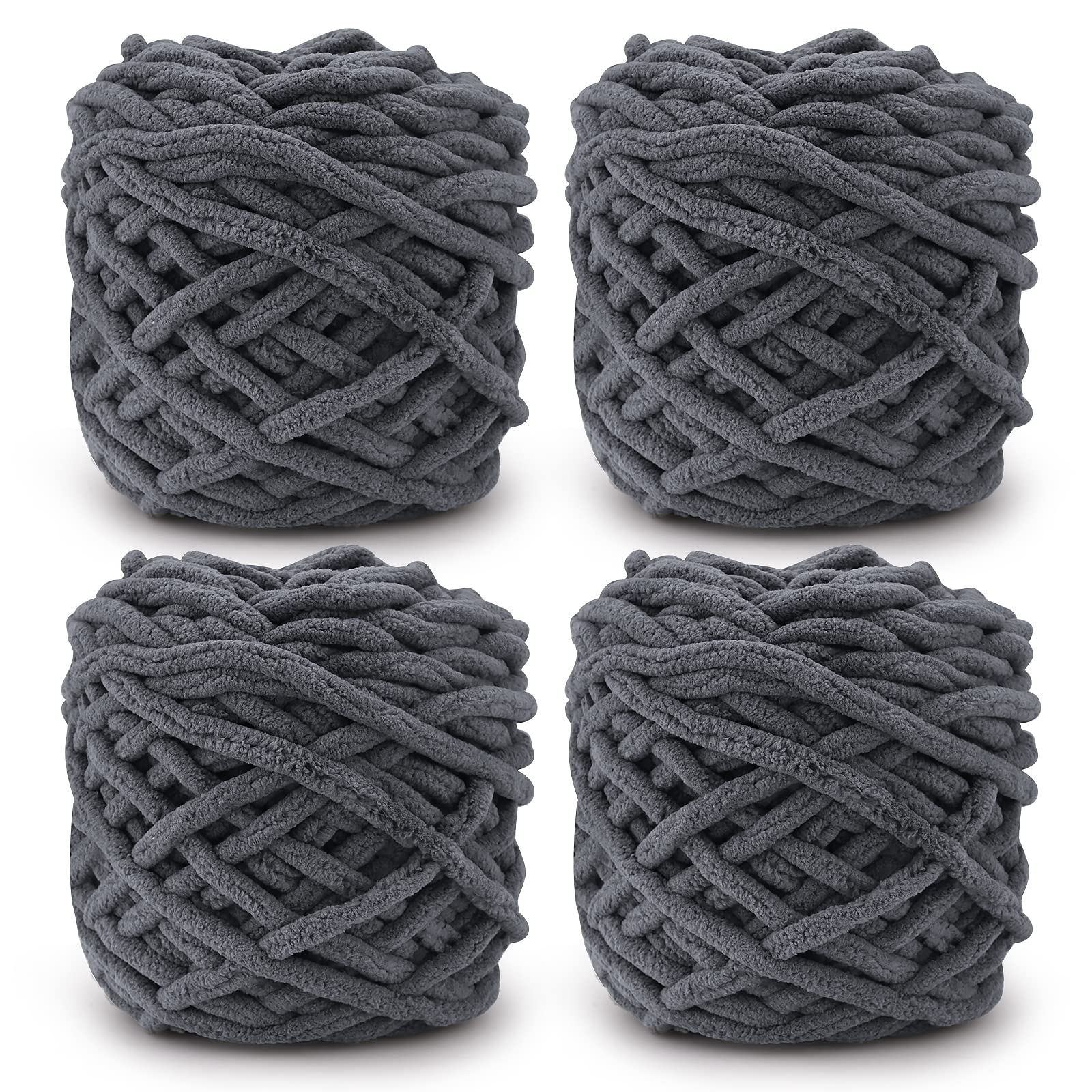 Knitting Wool Yarn 4 x 100g Multi-Colored Soft Chunky Yarn for Crochet Projects Making Plush Balls Handmade Bags Sweaters Shoes Hats Sweaters Blankets Scarves