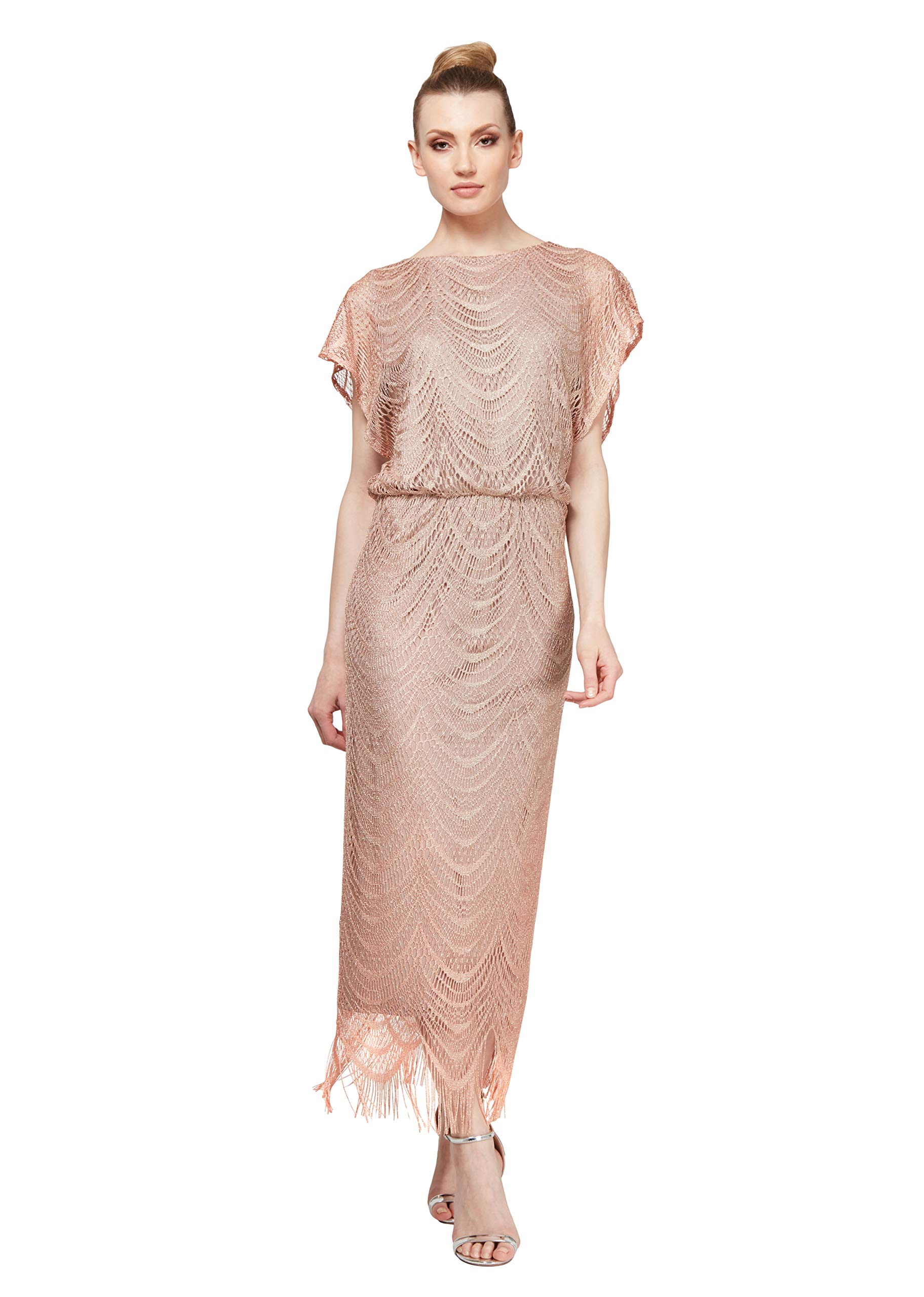 S.L. Fashions Women's Metallic Crochet Dress (Plus Size and Missy)