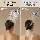 KES 8-Inch Rainfall Shower Head Fixed Round Chrome Swivel Ball Adjustable view 3