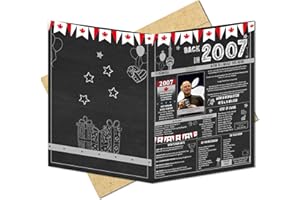 19th Birthday Gifts Ideas for Men or Women. Back In 2007 Giant Greetings Card. Bday Party Decor Home Supplies. Gift for him o