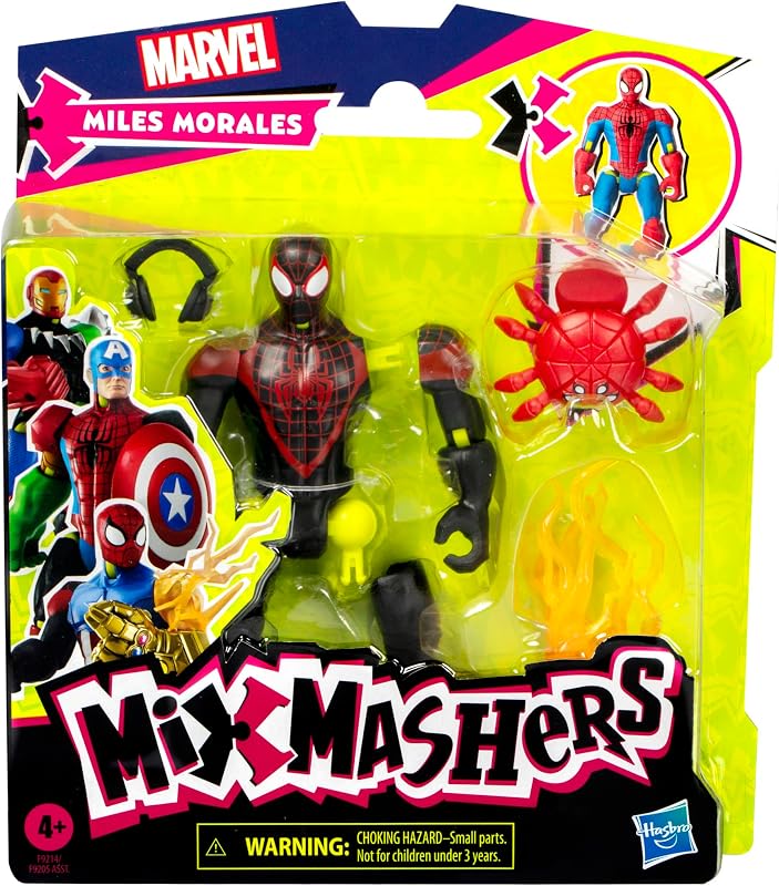 MixMashers Marvel Spider-Man, Figurine Miles Morales à mélanger et Combiner avec Accessoires