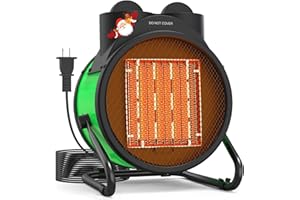 Buyplus Outdoor Heaters for Patio, 1500W Electric Garage Heater with 90°Adjustable Angle, Overheat Protection & 2S Fast Heating, Greenhouse Heater for Patio, Garage, Greenhouse, Indoor Outdoor, Green