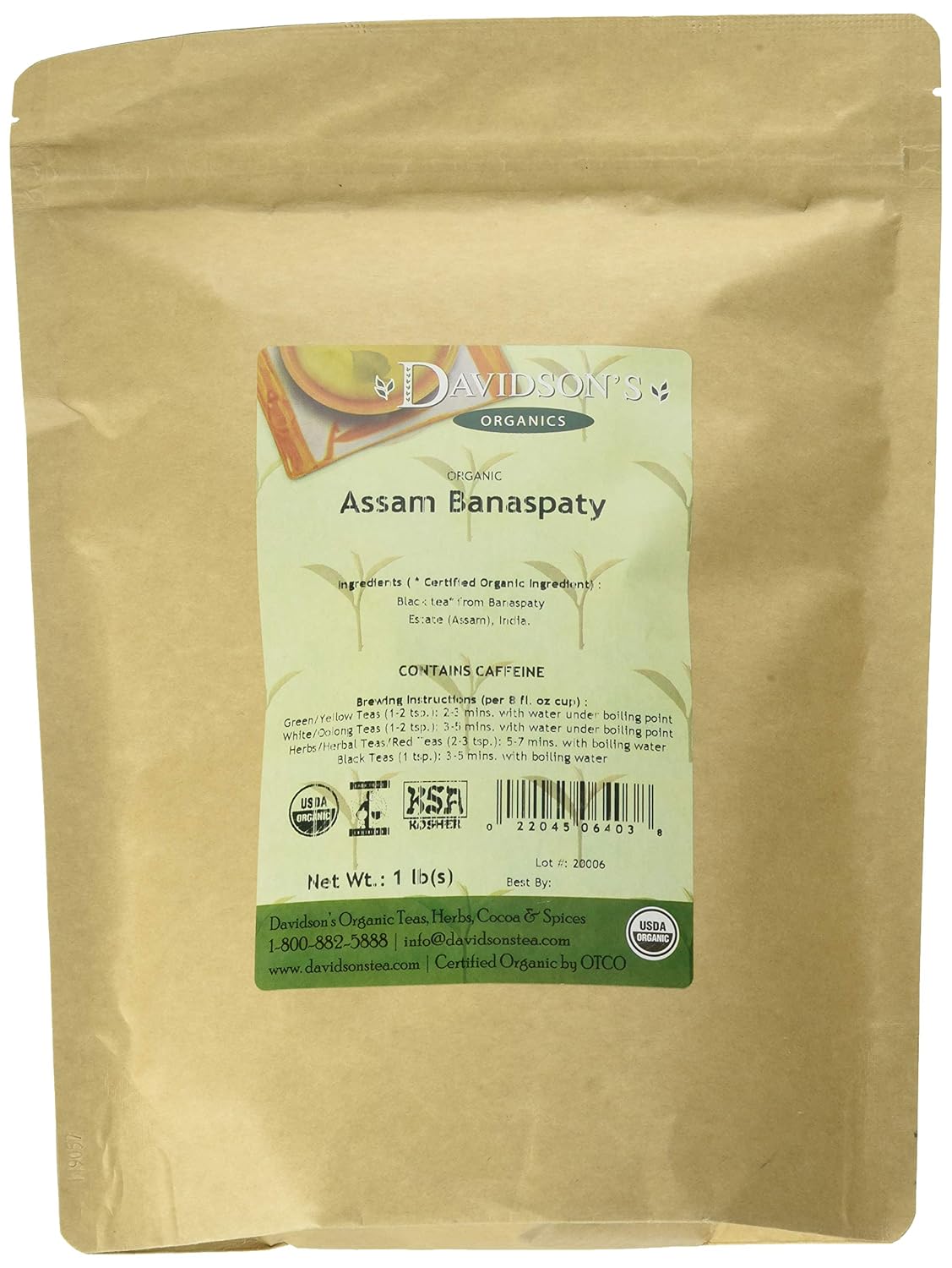 Davidson's Tea Bulk, Gunpowder Green, 1-Pound Bag: Grocery & Gourmet Food