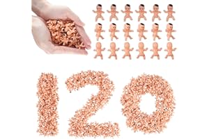 ZJJZGYXINTAI 120 PCS Plastic Babies for Games, 1 Inch Mini Babies Bulk for Baby Shower Game, Tiny Baby Figurines for My Water Broke Ice Cube Game, King Cake Babies for Party Decorations