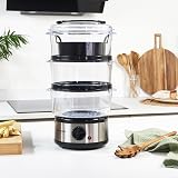 Salter 3 Tier Electric Food Steamer 7.5L - Stackable, BPA Free, 500W view 7