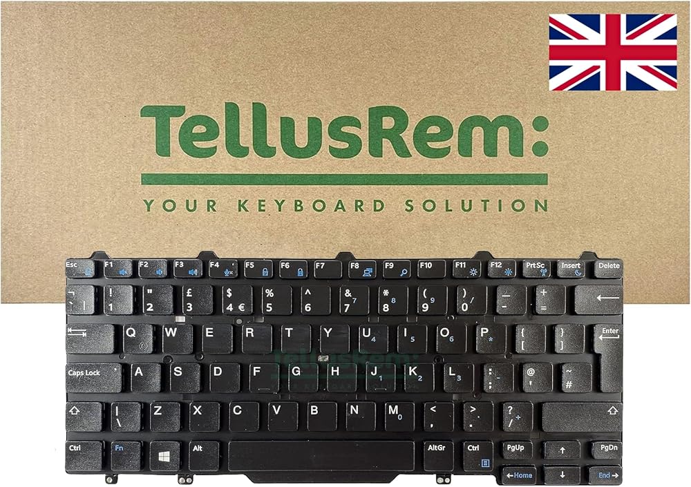 TellusRem UK Non-Backlit Keyboard for Dell Latitude E5450 E7450 E7470