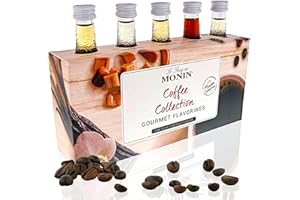 Monin - Gourmet Flavorings Premium Coffee Collection, Great for Coffee, Tea, and Lattes, Non-GMO, Gluten-Free (Caramel, Amaretto, French Hazelnut, Irish Cream, Vanilla) | 50 ml Per Bottle
