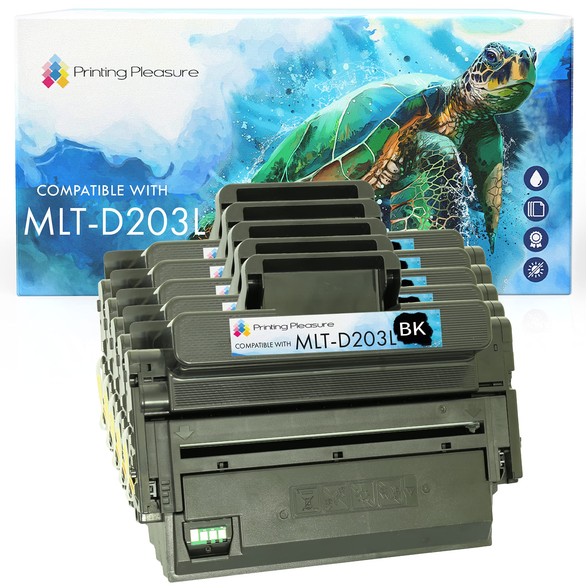 5 Compatible MLT-D203L Toner Cartridges for Samsung ProXpress SL-M3320 M3320ND M3370FD M3820 M3820ND M3820DW M3870FD M3870FW M4020 M4020ND M4020NX M4070 M4070FR - Black, High Yield (5,000 Pages)