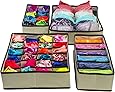 Sorbus Set of 4 Foldable Drawer Dividers, Storage Boxes, Closet Organizers, Under Bed Organizer (Beige)