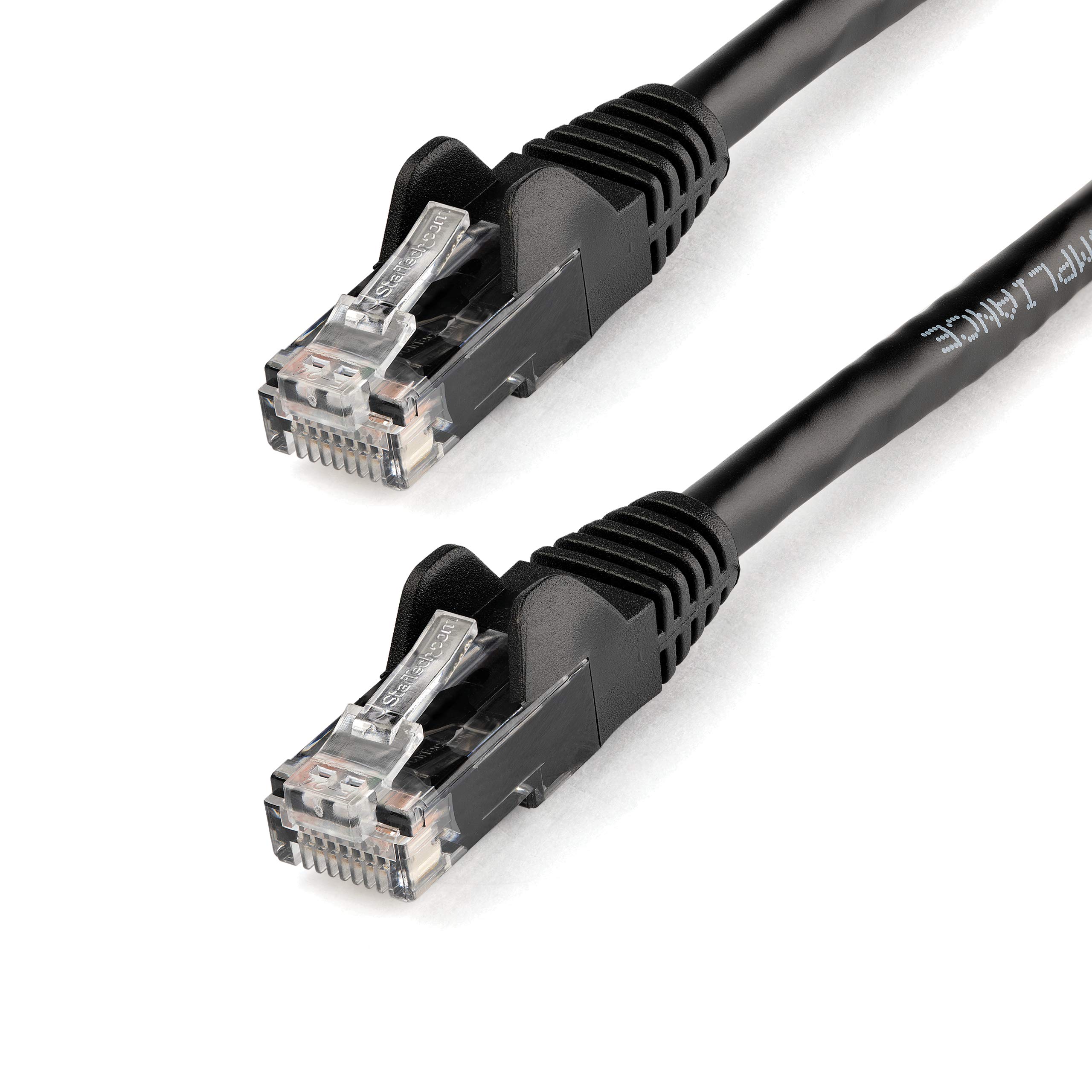 StarTech.com 12ft CAT6 Ethernet Cable - Black CAT 6 Gigabit Ethernet Wire -650MHz 100W PoE++ RJ45 UTP Category 6 Network/Patch Cord Snagless w/Strain Relief Fluke Tested UL/TIA Certified (N6PATCH12BK)