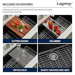 Logmey Black 33x19 Inch Granite Composite Kitchen