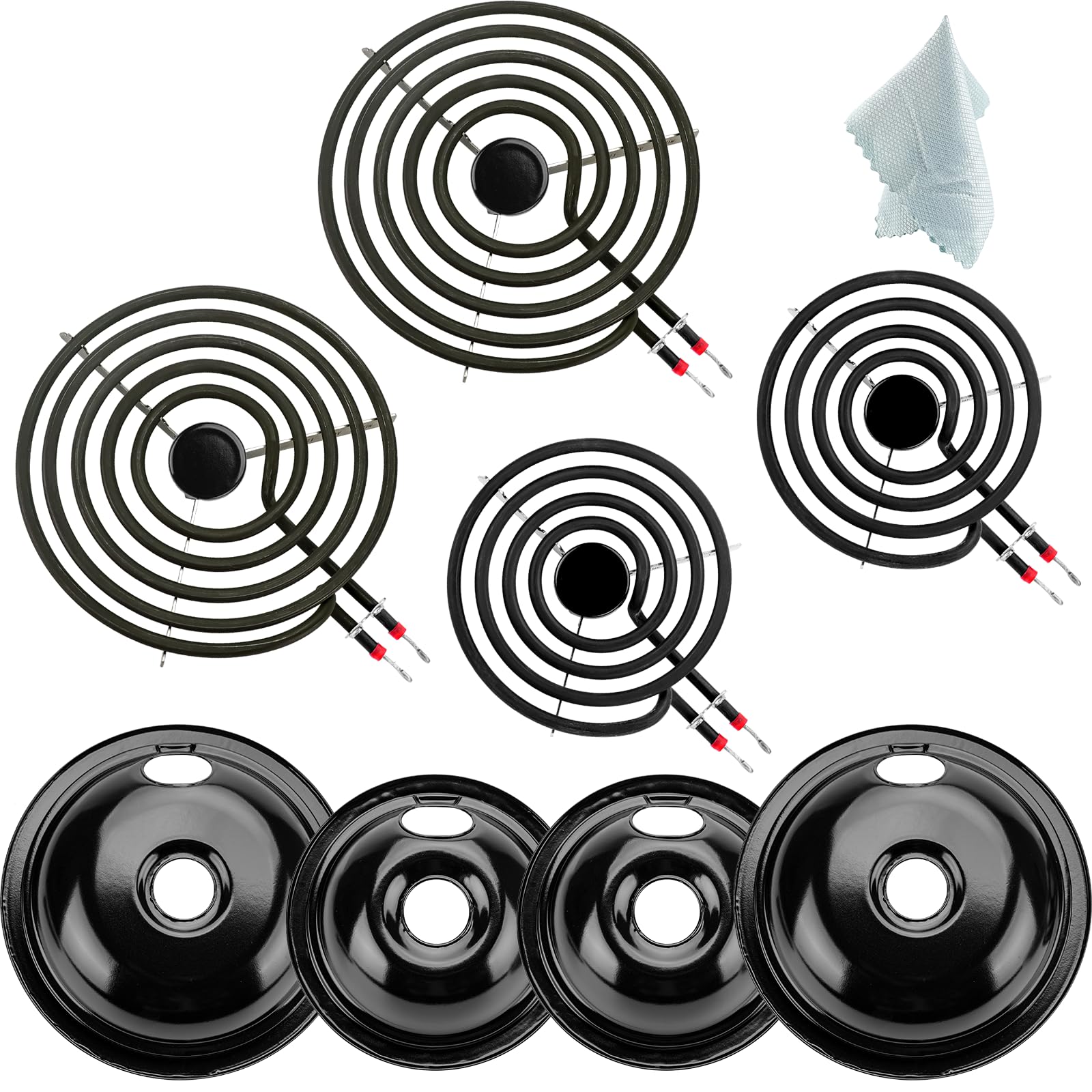 Photo 1 of 5304430149 5304430150 Porcelain Drip Pan Set & MP22YA Electric Range Burner Element Unit Set Replaces 318067041 318067051 by Cenipar-Compatible with Frigidaire Kenmore Crosley Range Oven/Stove