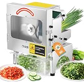 Newhai Commercial Veggie Slicer, with Conveyor Belt Cutter 200W 110V | 400lb/h Output, 1-35mm Adjustable Thickness, Cuts Cucumber, Scallion, Green Bean, Banana