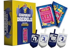 IZZY 'N' DIZZY Hanukkah Dreidels - Blue and White Wooden Dreidel - 10 Pack Medium - Hand Painted - Game Instructions Included