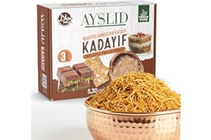 AYSLID Roasted Shredded Kataifi Dough - Pre-Toasted & Ready-to-Use Crispy Kadayif Fillo/Phyllo Threads - Perfect for Dubai-Style Pistachio Chocolate Desserts, Kunafa & Pastries 150g (5.30 oz)