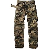 Jawtut Womens Cargo Pants Army Combat Work Pants with 8 Pockets Casual Cotton Ripstop Construction Pants (2083 M Camo 16)