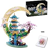 Alizdd Chinese Moon Palace Micro Building Blocks Set(4288 PCS),Cherry Blossom Bonsai Tree Building Set for Adults Teens,Mini Japanese Sakura Tree House Architecture Model Bricks, Creative Gift for 14+