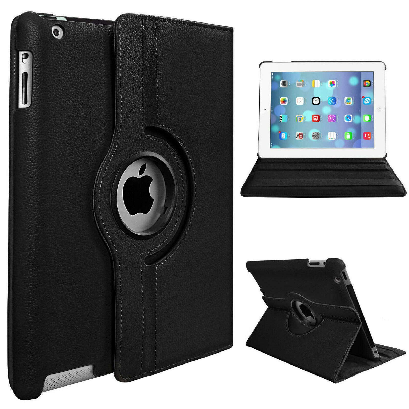 For Apple iPad Pro 10.5 2017 A1709 360 Degree Swivel Stand Smart Protective Cover(Black)