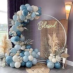 RUBFAC 129pcs Dusty Blue Balloons Different Sizes