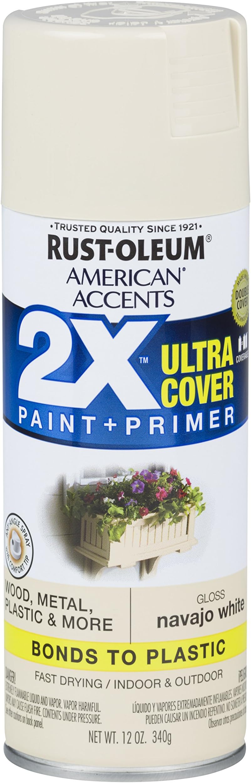 Rust-Oleum 327882-6 PK American Accents Spray Paint, 6 Pack, Gloss Navajo White