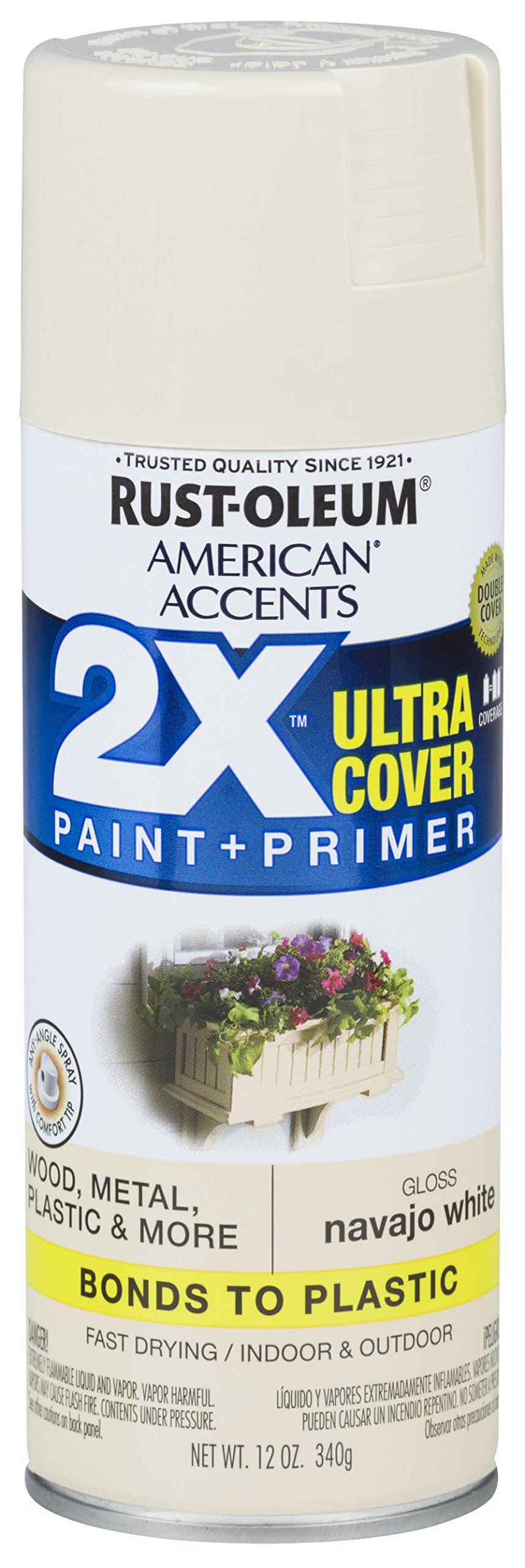 Rust-Oleum 327882-6 PK American Accents Spray Paint, 6 Pack, Gloss Navajo White