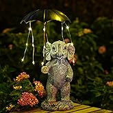 Fashionoda Elephant Garden Statue for Outside - Solar Decor Funny Hold Umbrella Lights for Lawn Yard Balcony Home : Best Garden Gifts for Mom