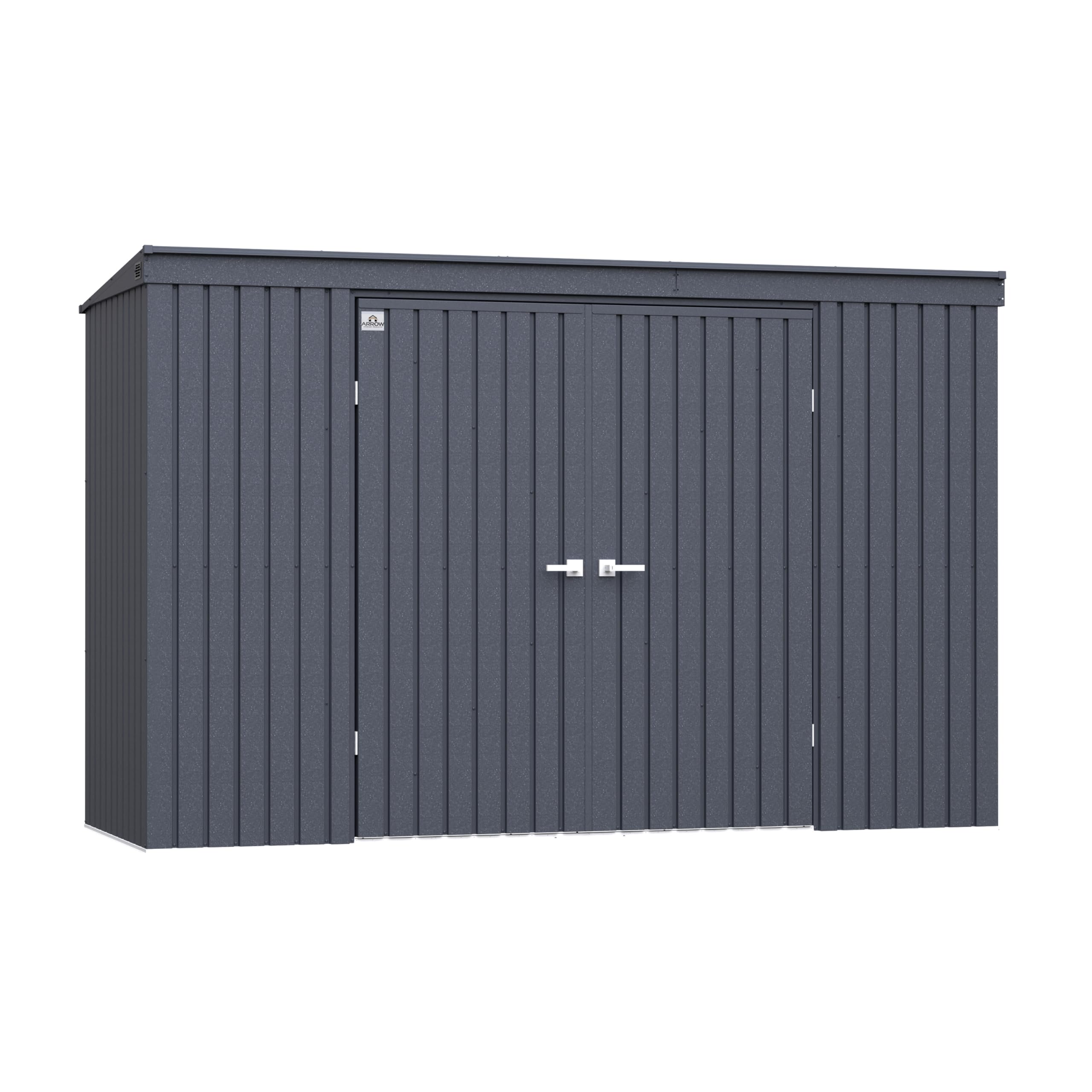 Photo 1 of ***PARTIAL SET***Arrow Shed Elite 10' x 4' Tall Outdoor Steel Storage Shed with High Gable and Lockable Doors Storage Building with Pent Roof, Anthracite