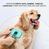 WOPQAEM Dog Brush Self Cleaning Slicker Grooming for Pets Green view 7