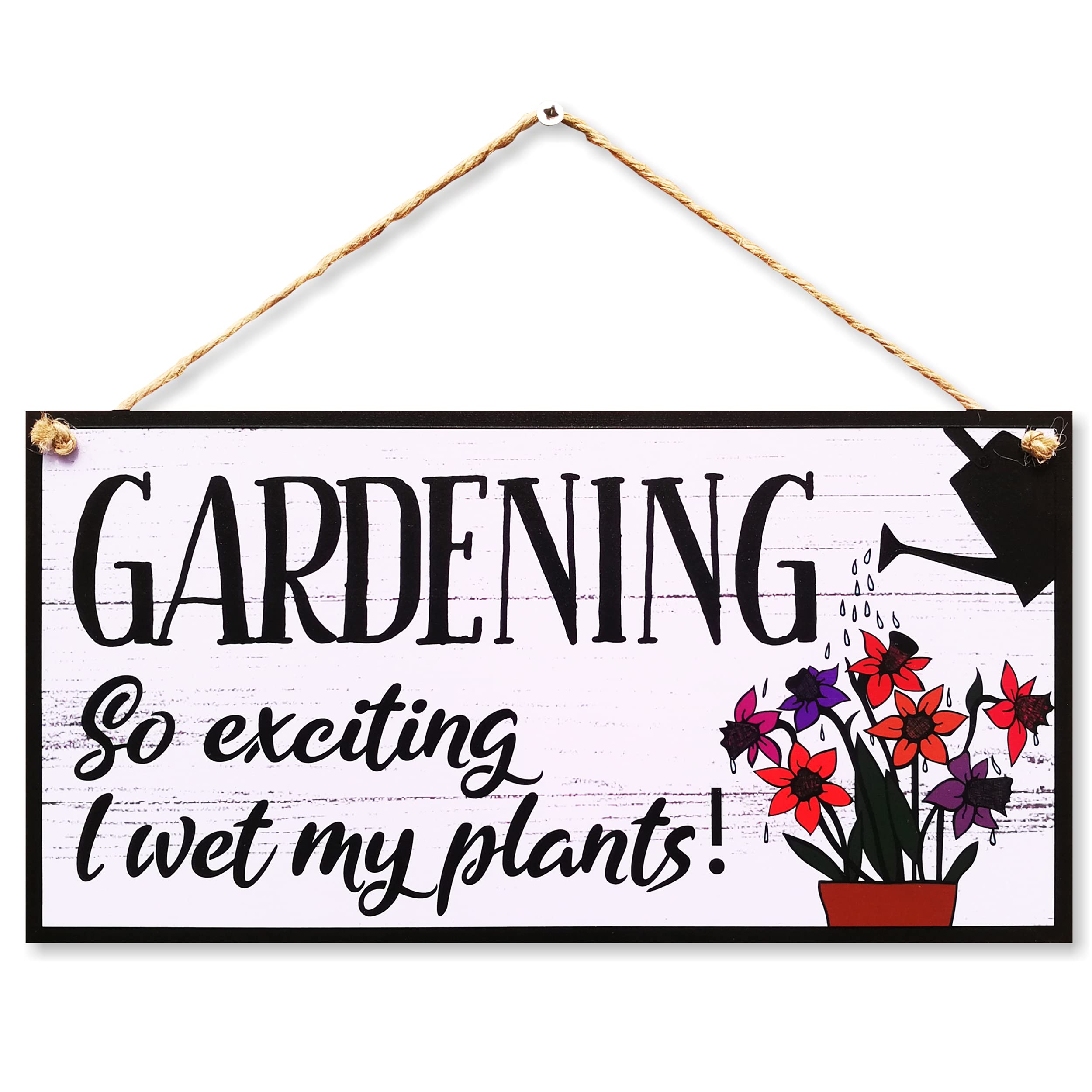 CARISPIBET Gardening, so exciting | home decorative sign garden ornament, wall art 6" x 12"