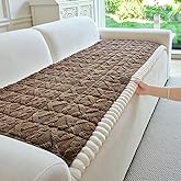 PJLZJFBY Fuzzy Couch Cover for Dogs Washable, Non Slip Couch Covers for 3 Cushion Sofa Pet Friendly, Soft Pet Couch Covers for Sofa, Dog Cover for Couch Furniture Protector(1,Brown,27.6"x70.9")