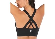 RUNNING GIRL Sports Bra for Women, Criss-Cross Back Padded Strappy Sports Bras Medium Support Yoga Bra with Removable Cups
