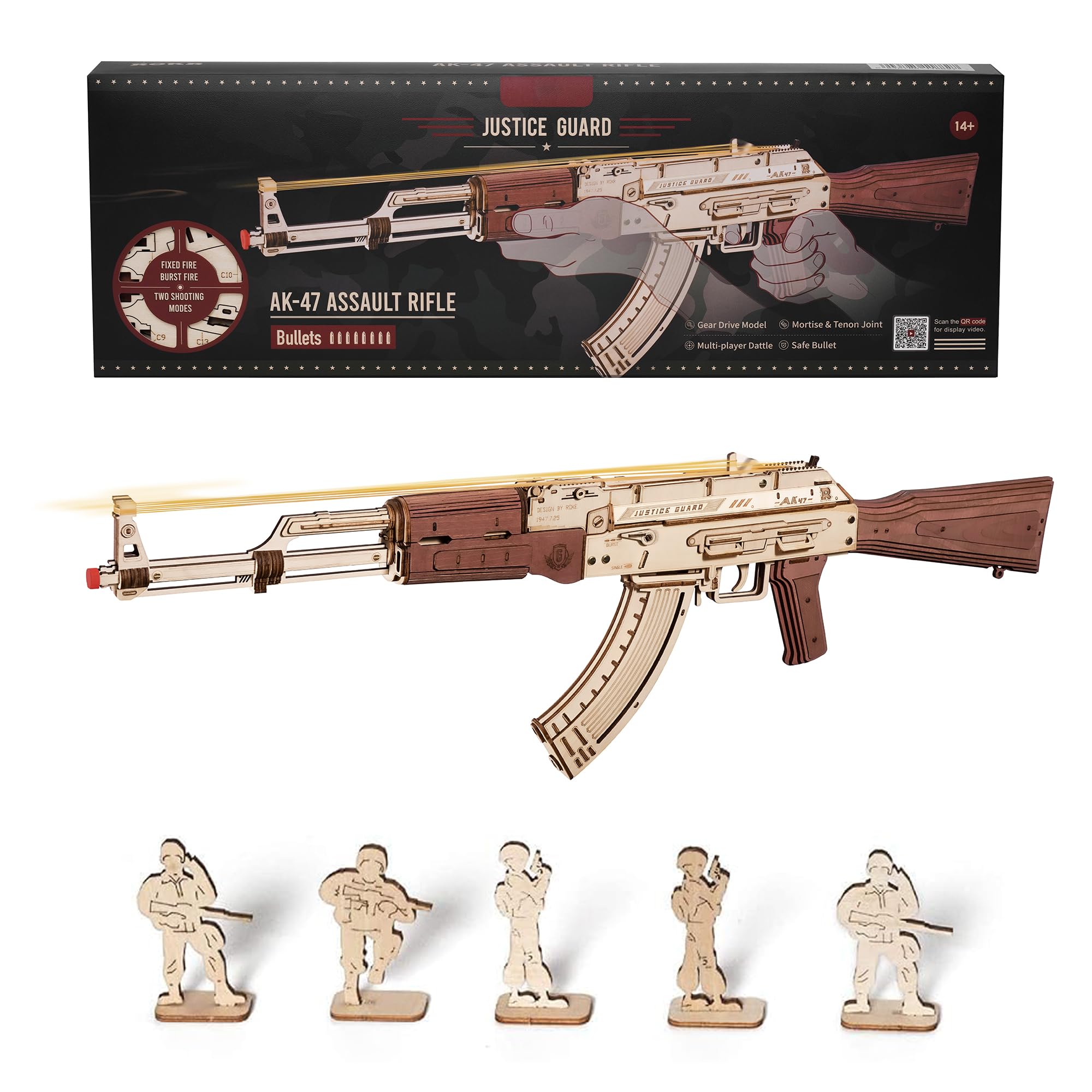 Photo 1 of Wowood 3D Wooden Puzzles for Adults, DIY Rubber Band Gun, Wood Model Building Kits for Kids, Wooden Puzzle for Family Time